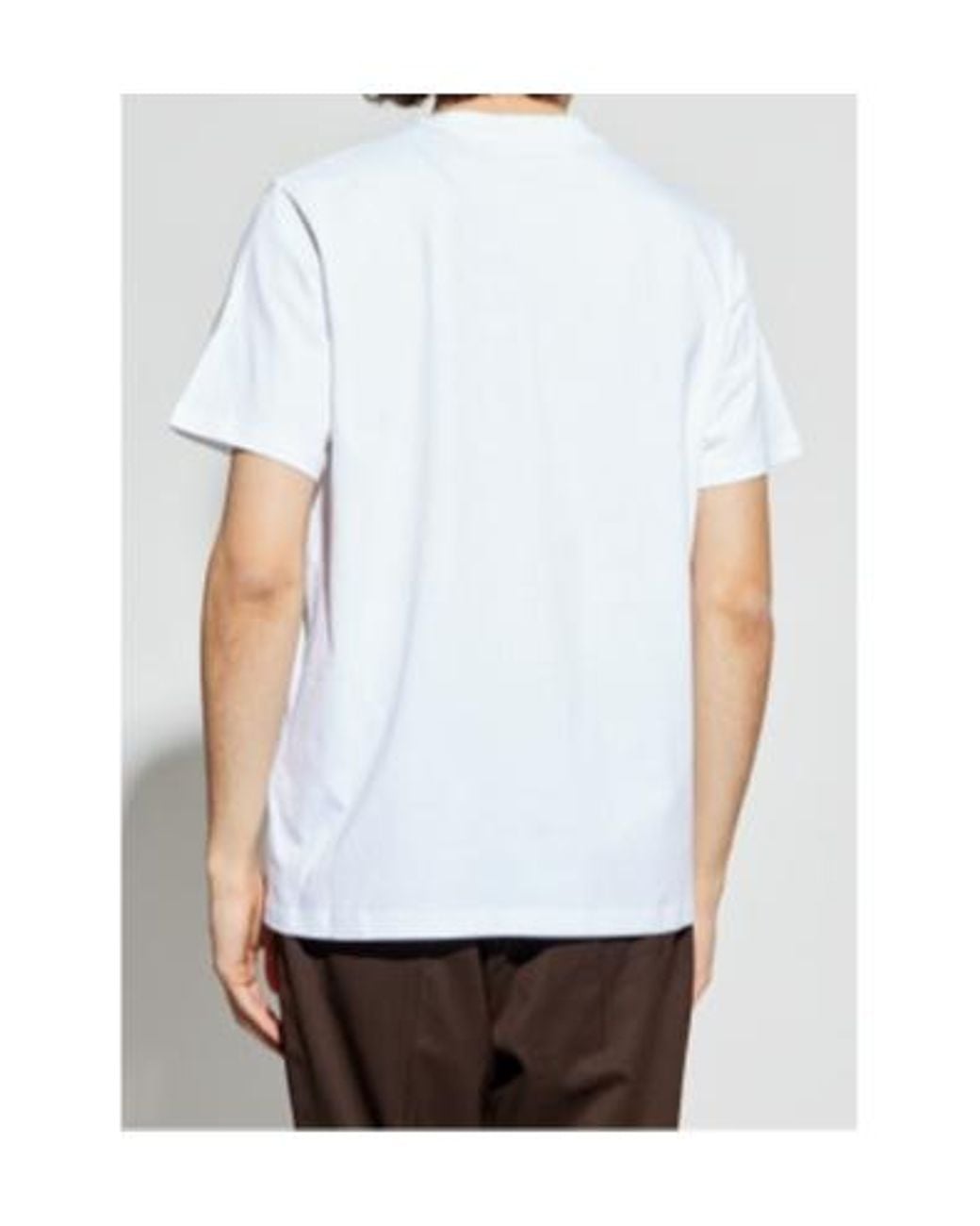 Moncler White Logo Printed Crewneck T-Shirt for men
