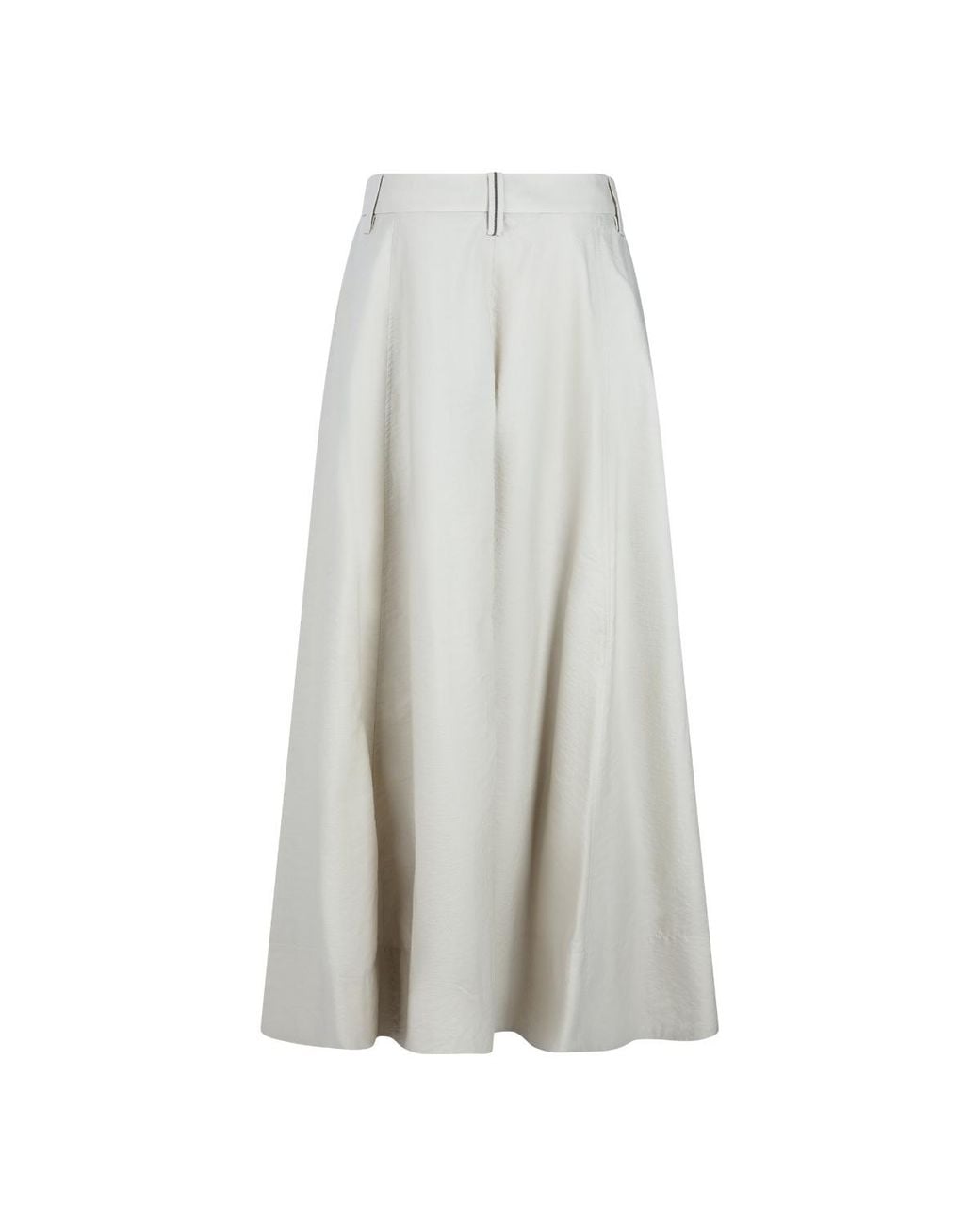 Brunello Cucinelli Gray Poplin Sartorial Skirt