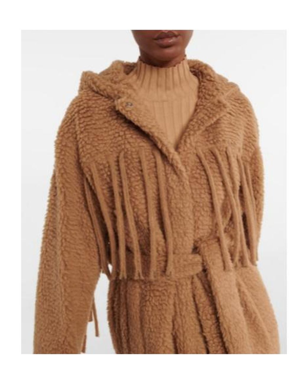 Stella McCartney Brown Fringed Teddy Coat