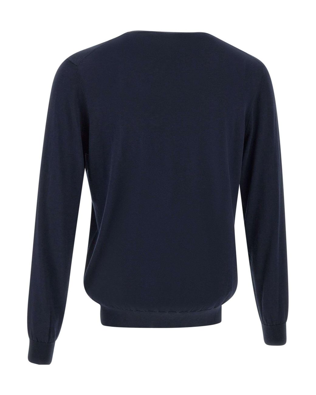 Kangra Cashmere Blue Kangra Crew Neck Knitted Sweater for men