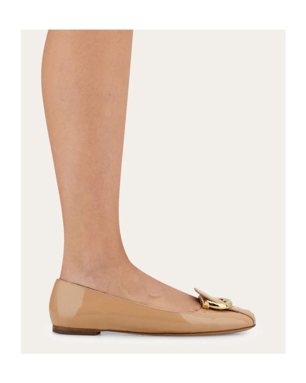 Ferragamo Brown Gancini Ballet Flat