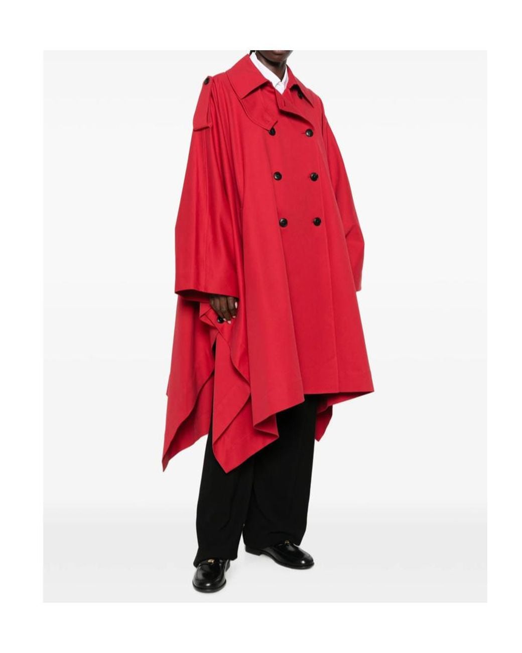 Rohe Red Double-Breasted Trench Coat