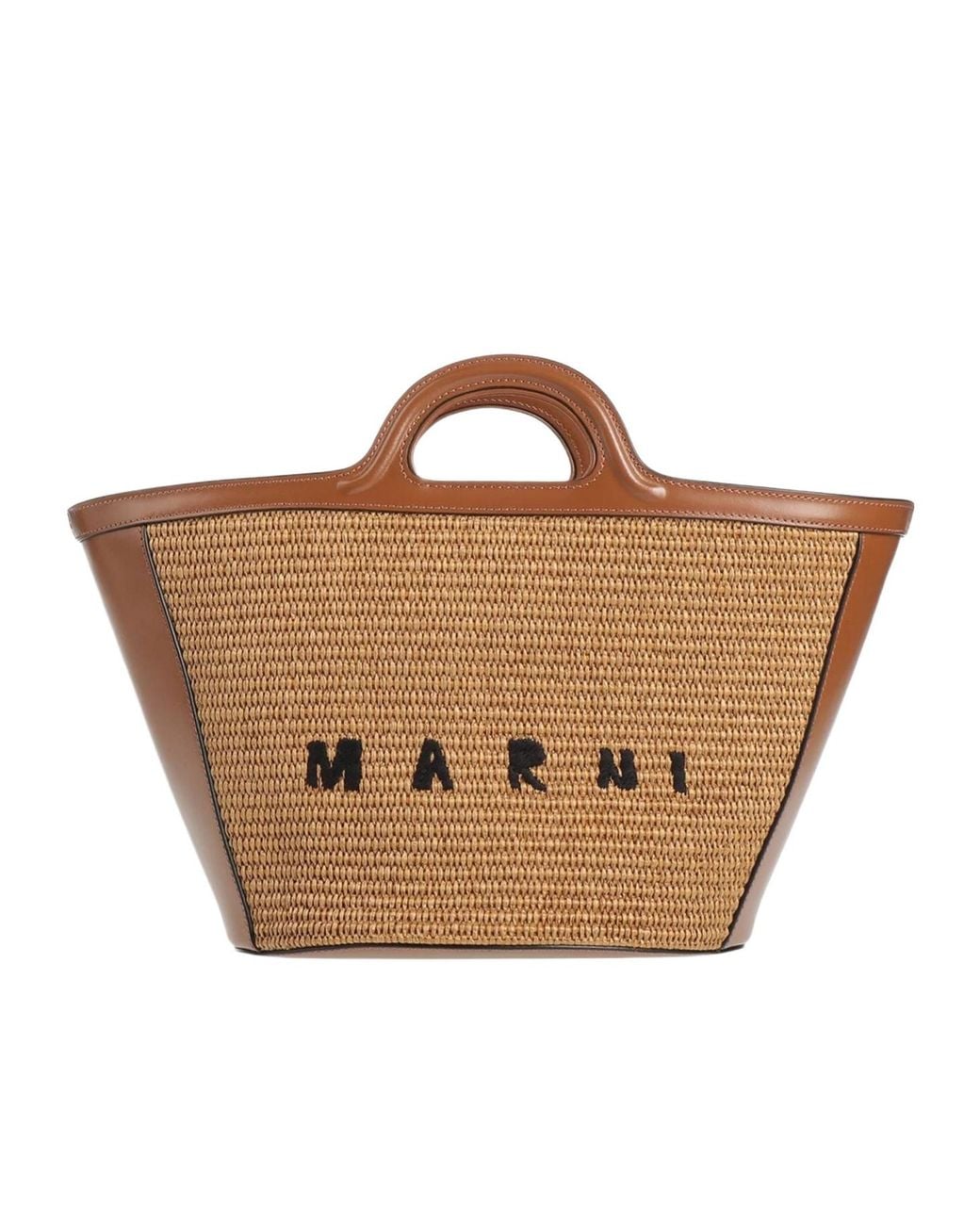 Marni Brown Two-Tone Tote Bag