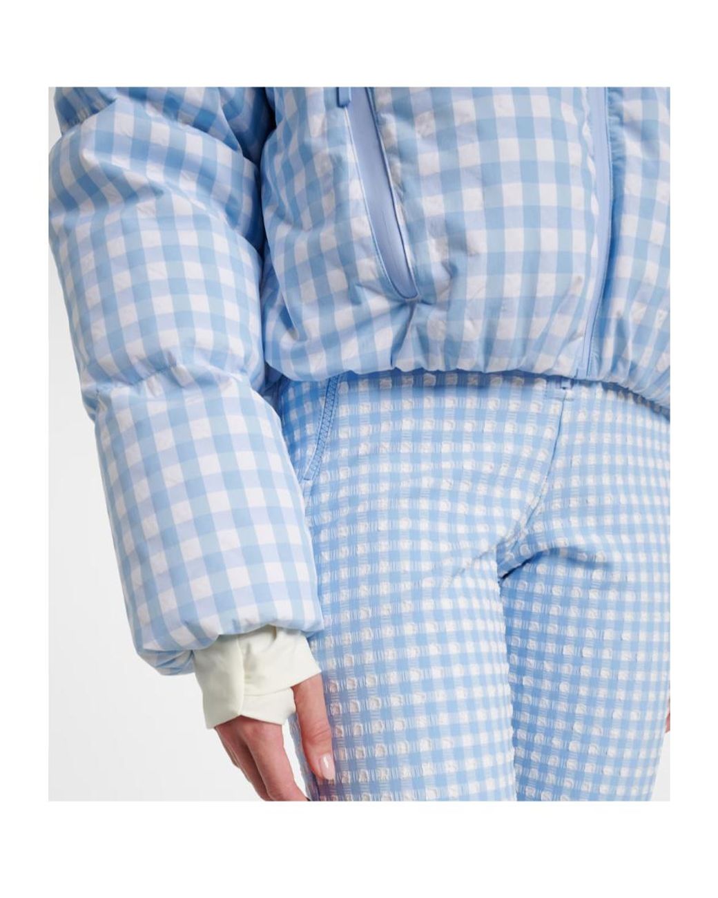 CORDOVA Blue Plaid Long-Sleeved Down Jacket