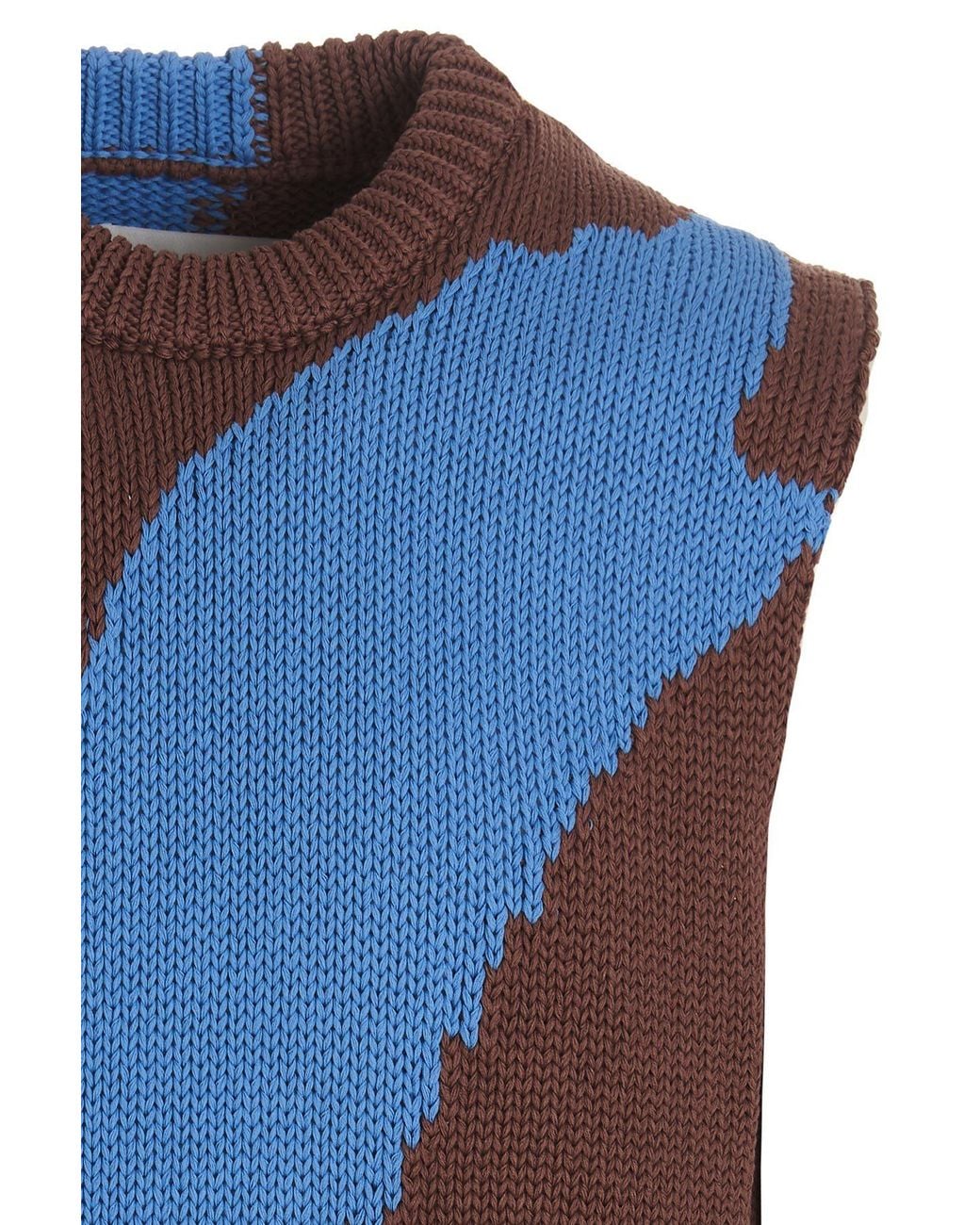 Jil Sander Blue Colorblock Vest for men