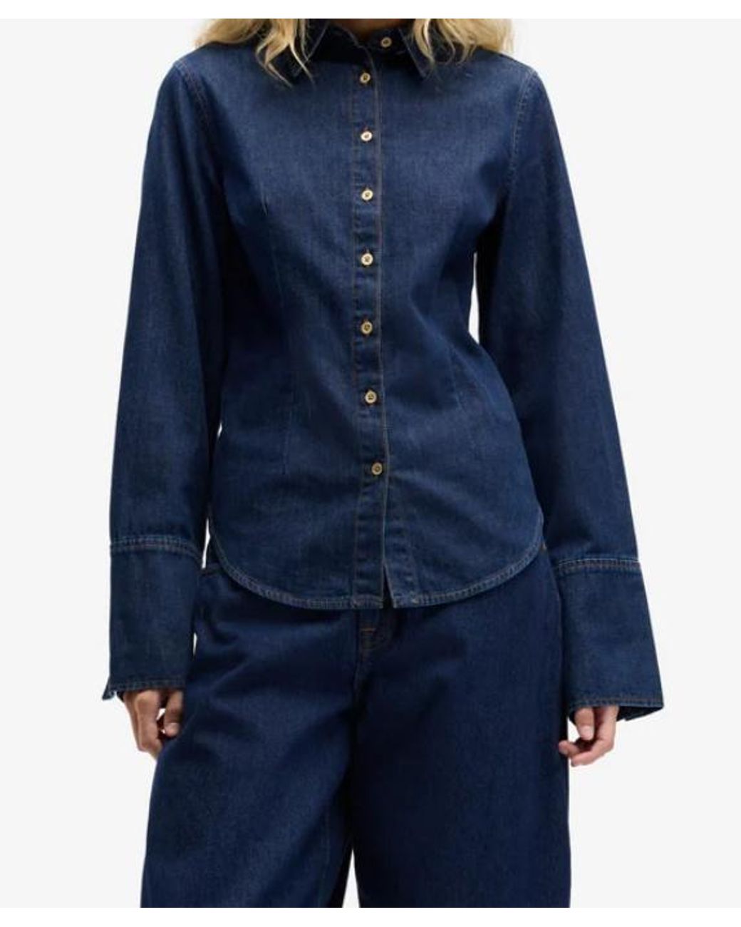 7 For All Mankind Blue Button Shirt