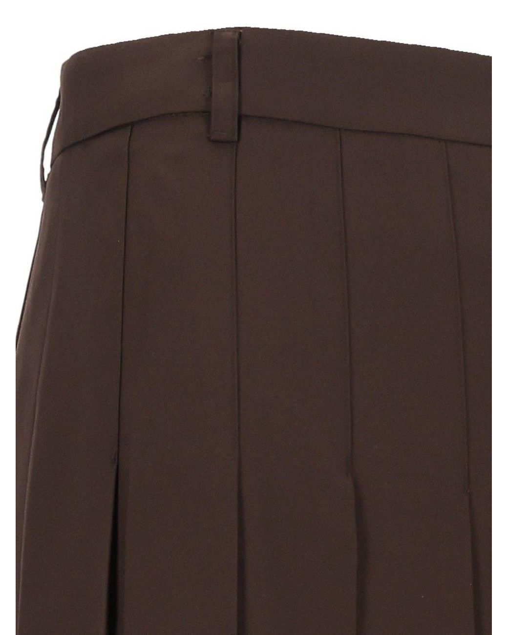 DUNST Brown Pleated Long Skirt