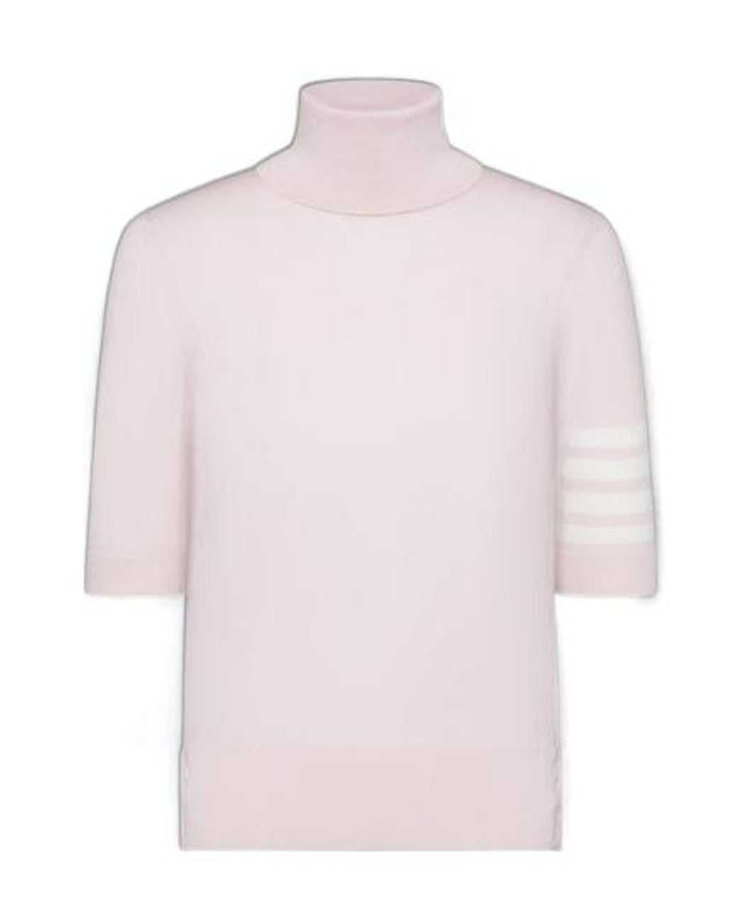 Thom Browne Pink Roll Neck Knitted Jumper