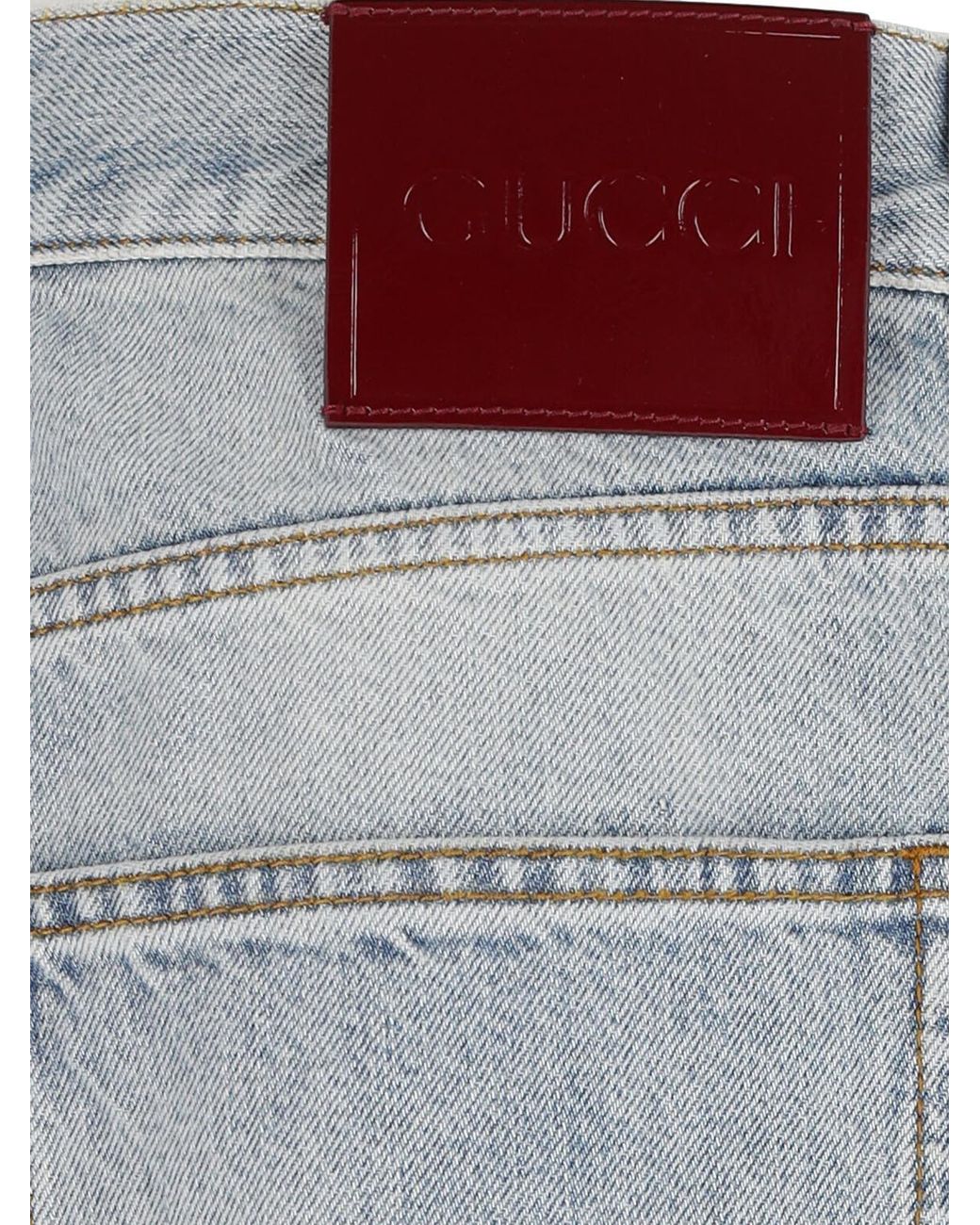 Gucci Blue Loose Fit Denim Pants for men