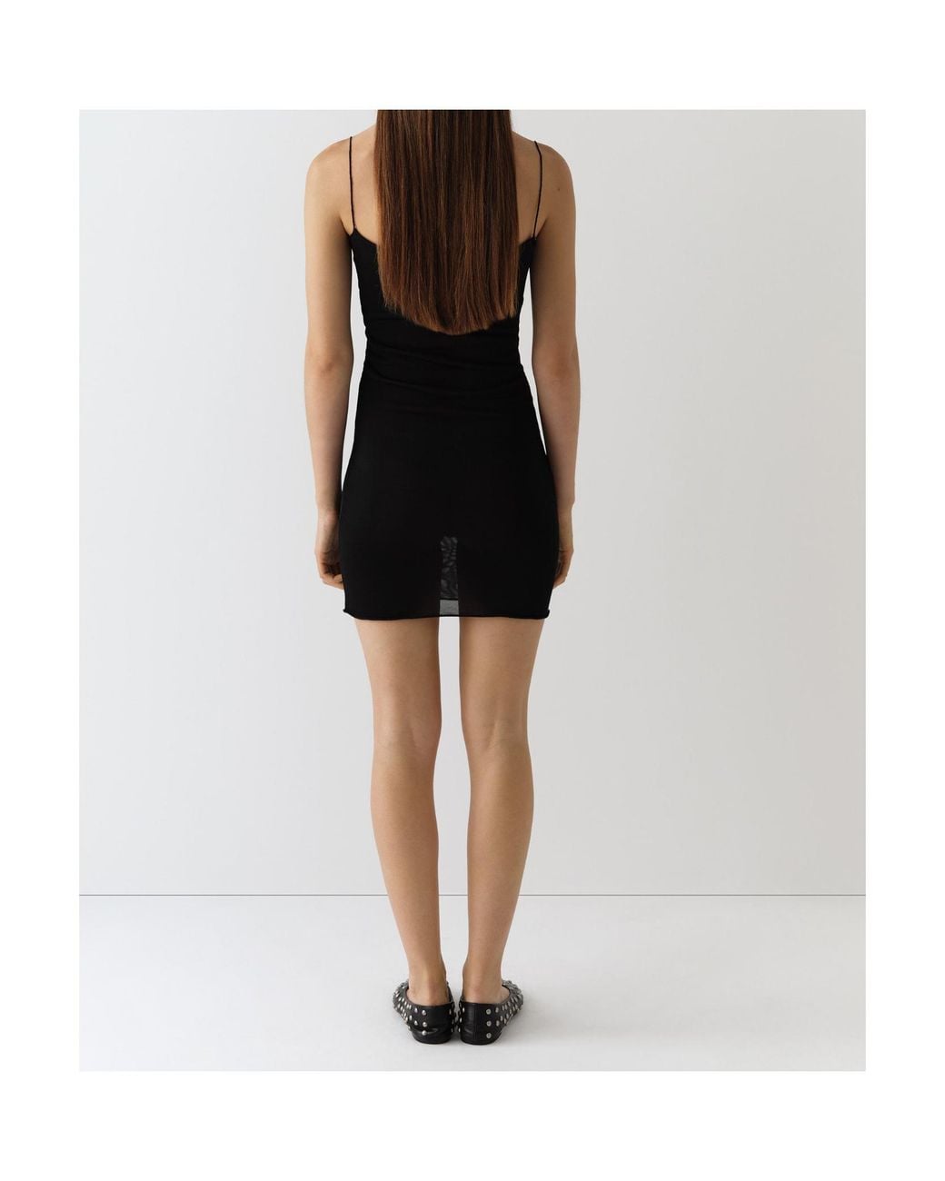 GIMAGUAS Black Tesa Ruched Mini Dress