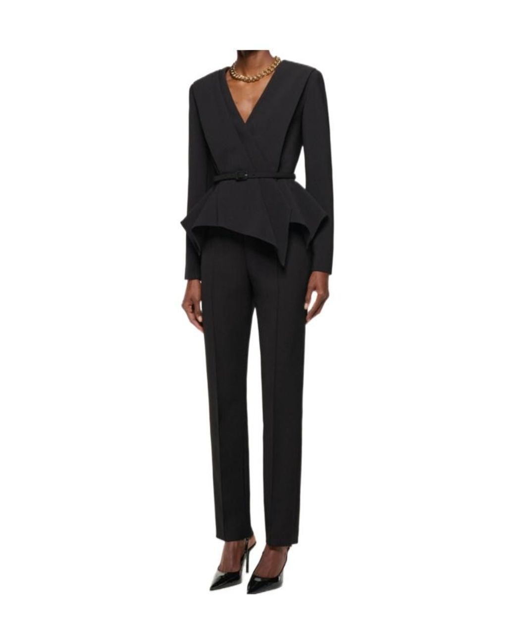 Roland Mouret Black Crepe Straight Leg Trouser