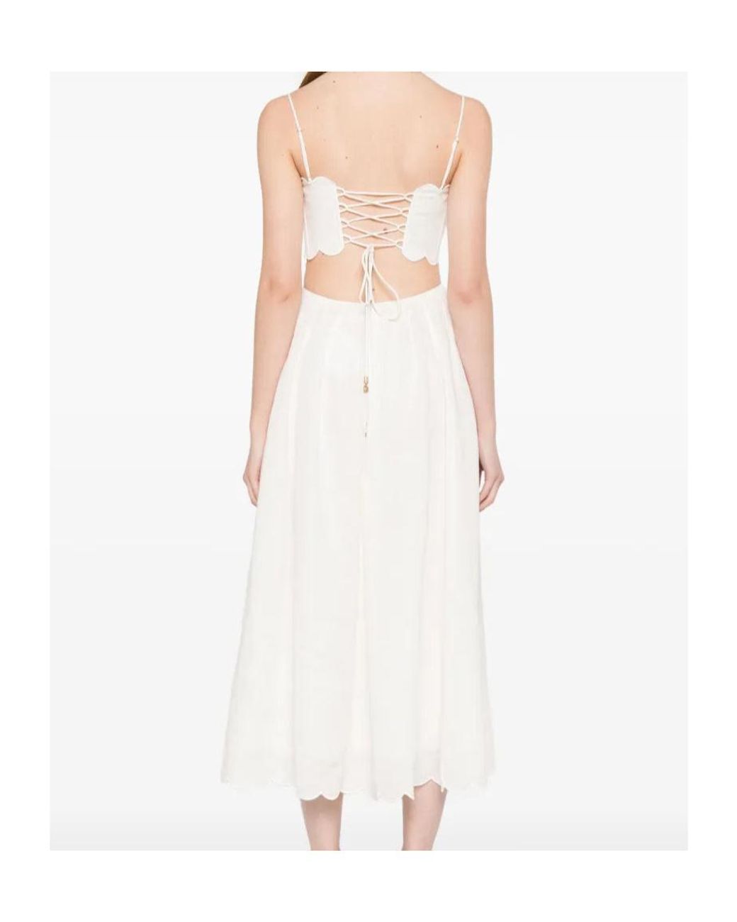 Zimmermann White Rhiannon Sleeveless Midi Dress