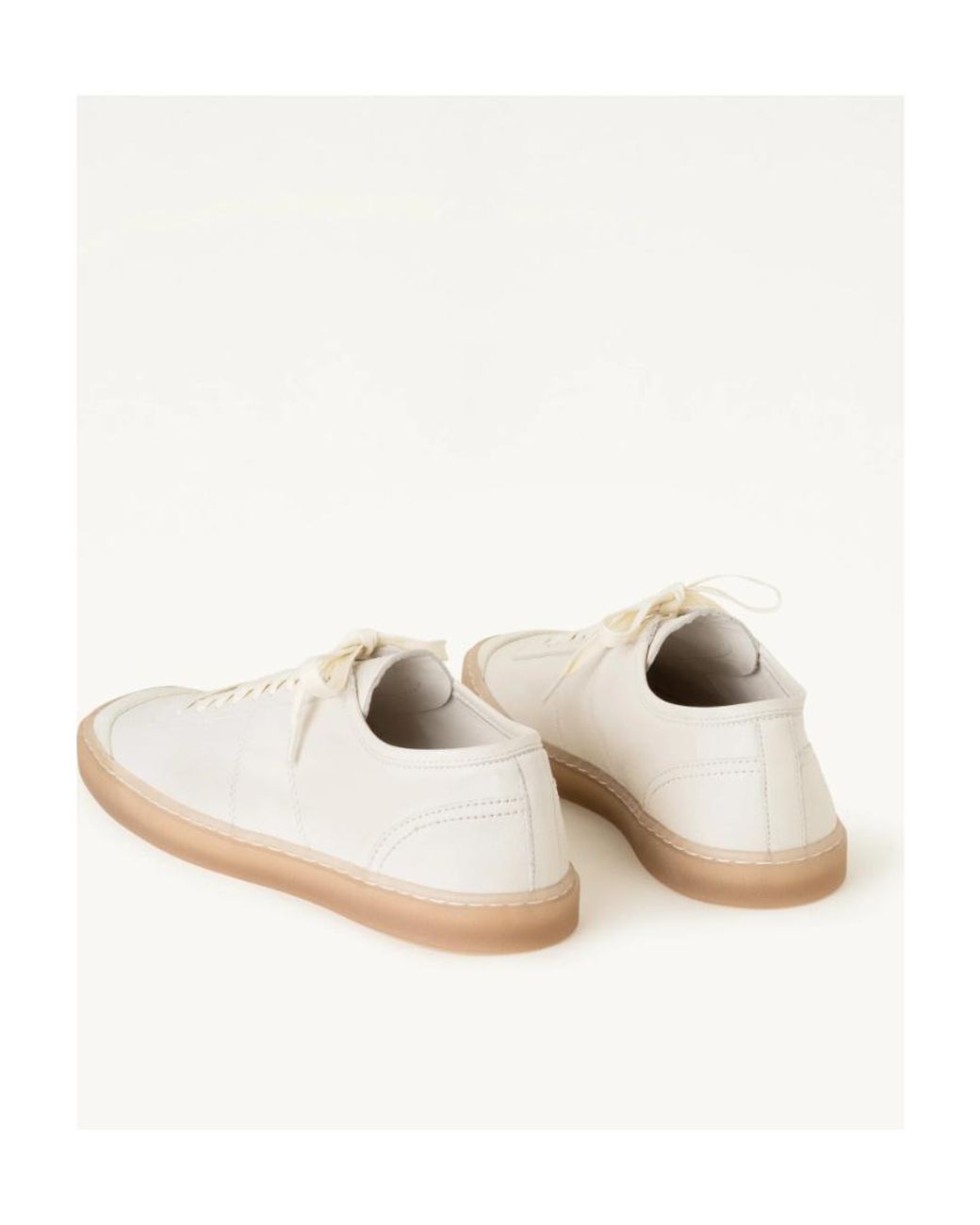 Lemaire White Linoleum Leather Sneakers