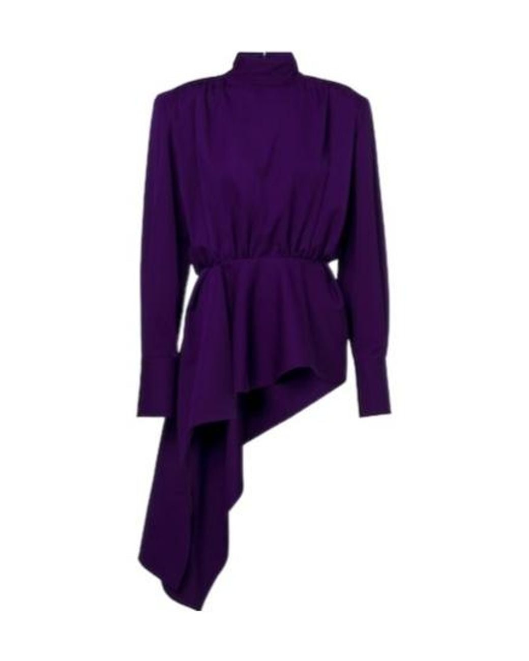 Mugler Blue Peplum Wool Blouse