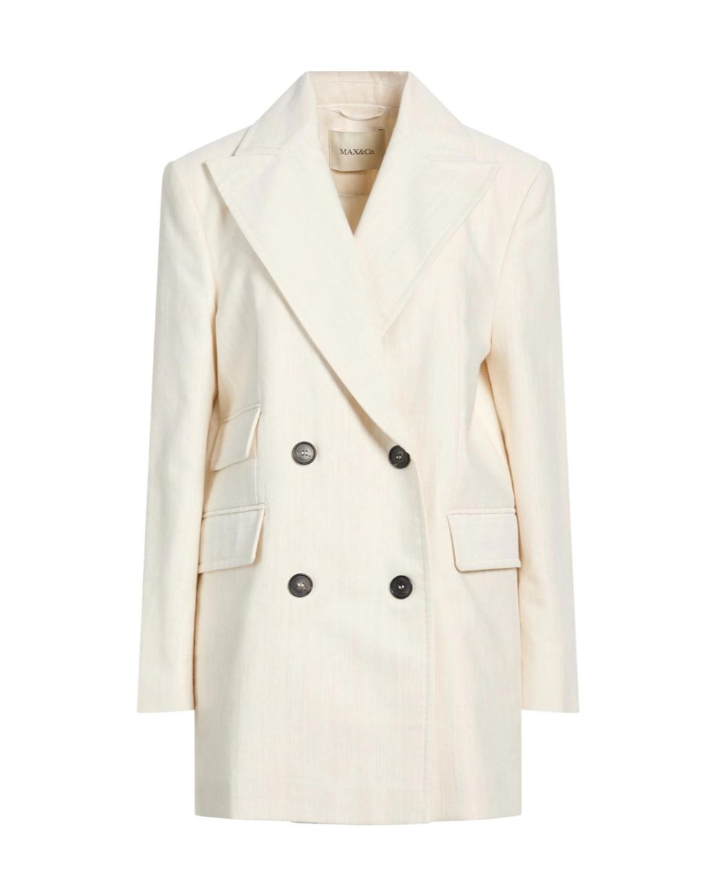 MAX&Co. White Double-Breasted Suit Jacket