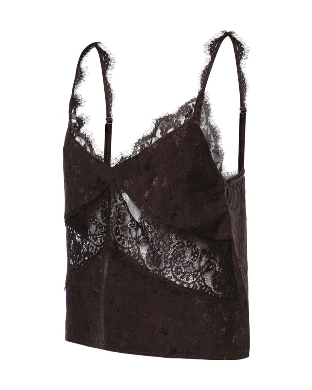 Pinko Black Lace Trim Camisole Top