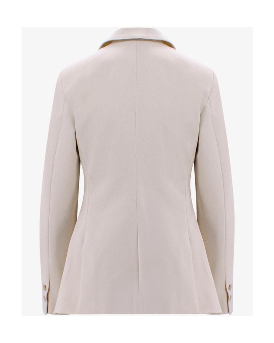 Semicouture Natural V-Neck Double-Breasted Blazer