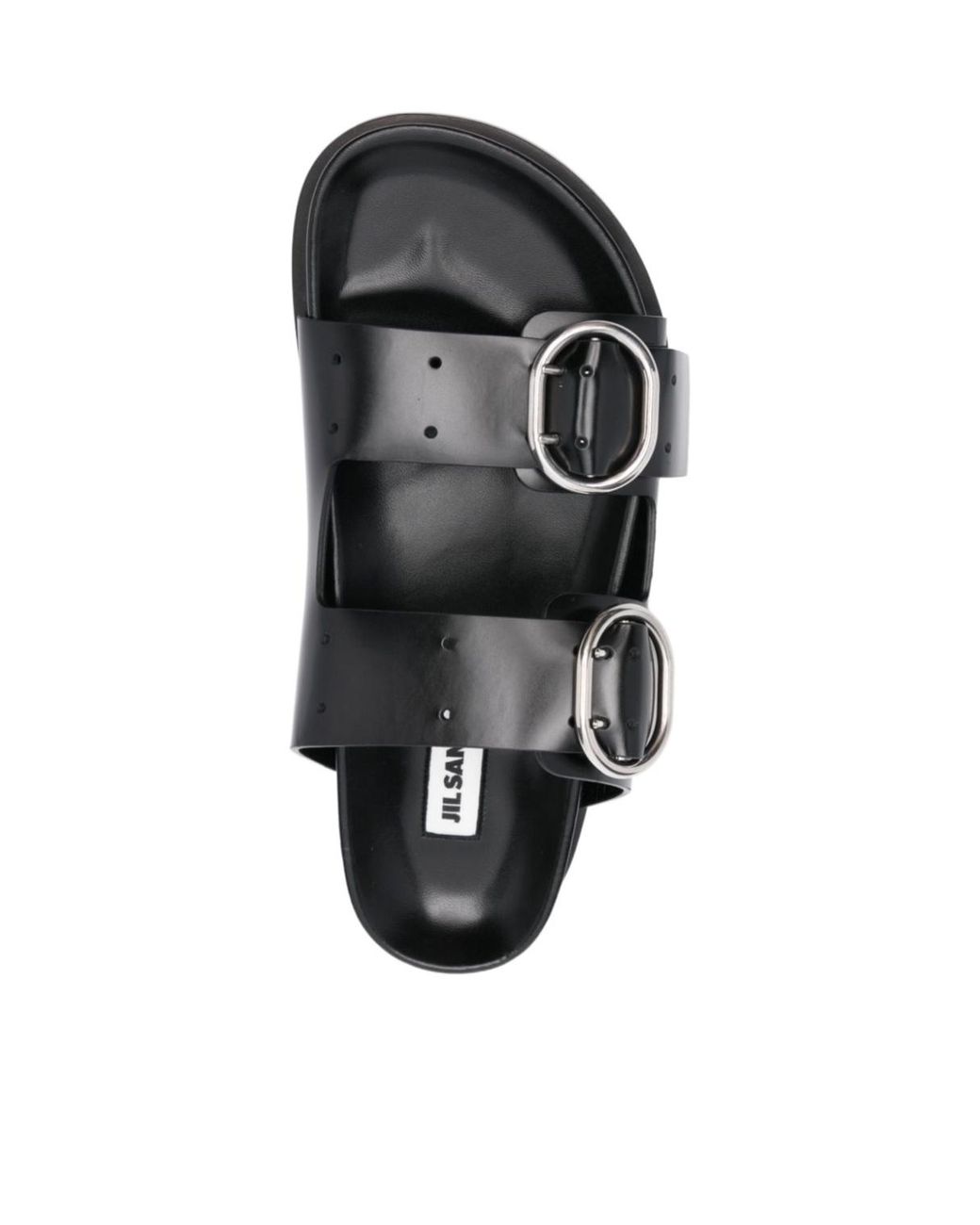 Jil Sander Black Buckled Leather Sandals