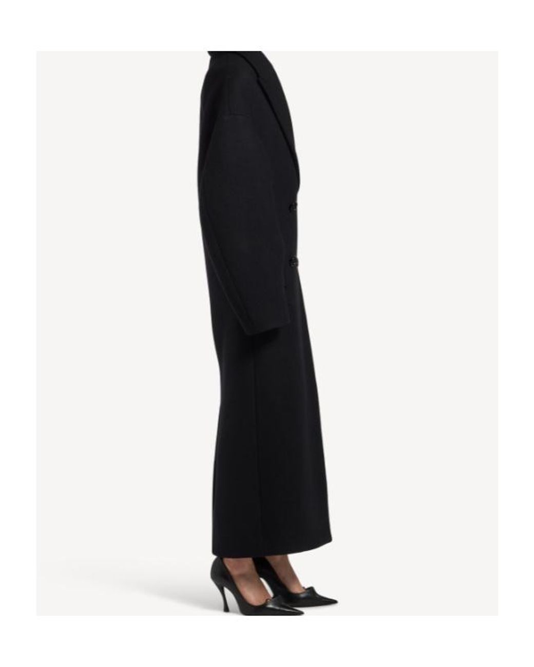 Balenciaga Black Maxi Stola Coat