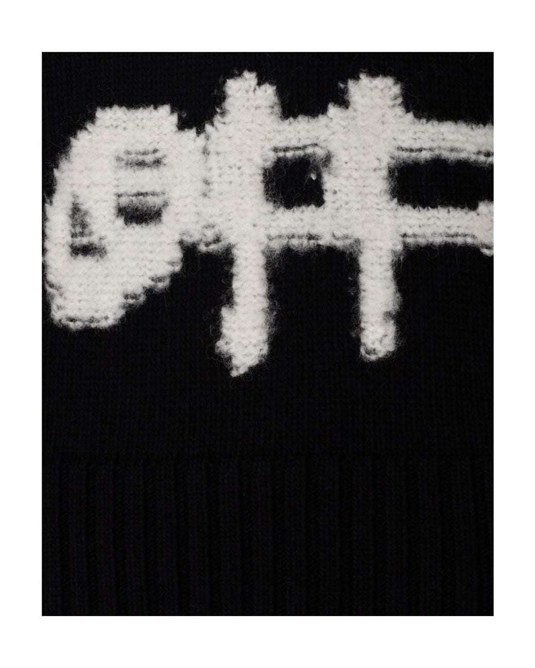 Off-White c/o Virgil Abloh Black Logo-Intarsia Knit Jumper