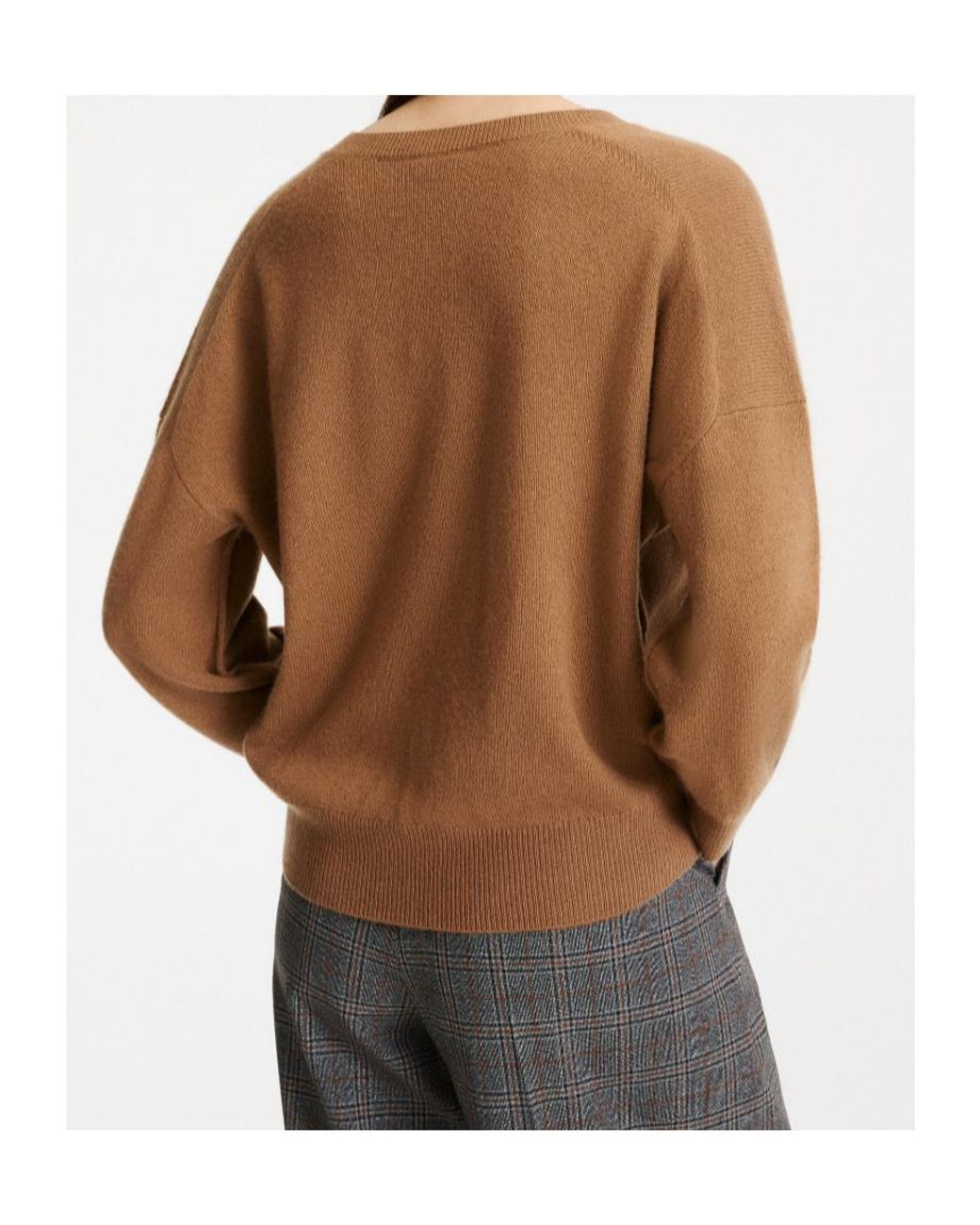 Marella Brown Wool And Cashmere V-Neck Jumper