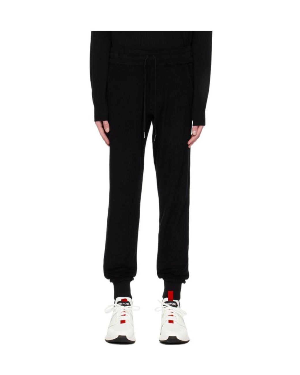 Tom Ford Black Straight-Leg Cotton Track Pants for men