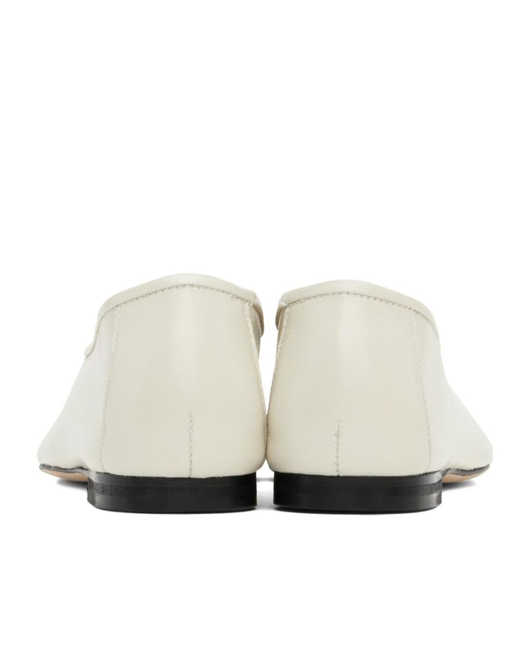 By Far White Prudence Creased Round-Toe Ballet Flats