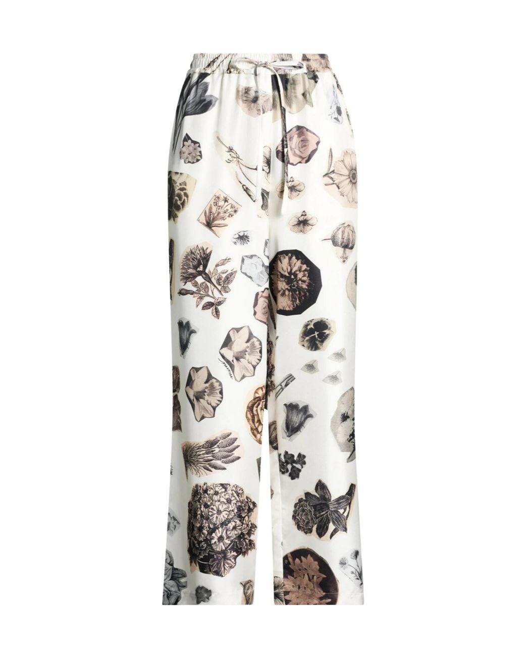 Marni White Floral Printed Trousers