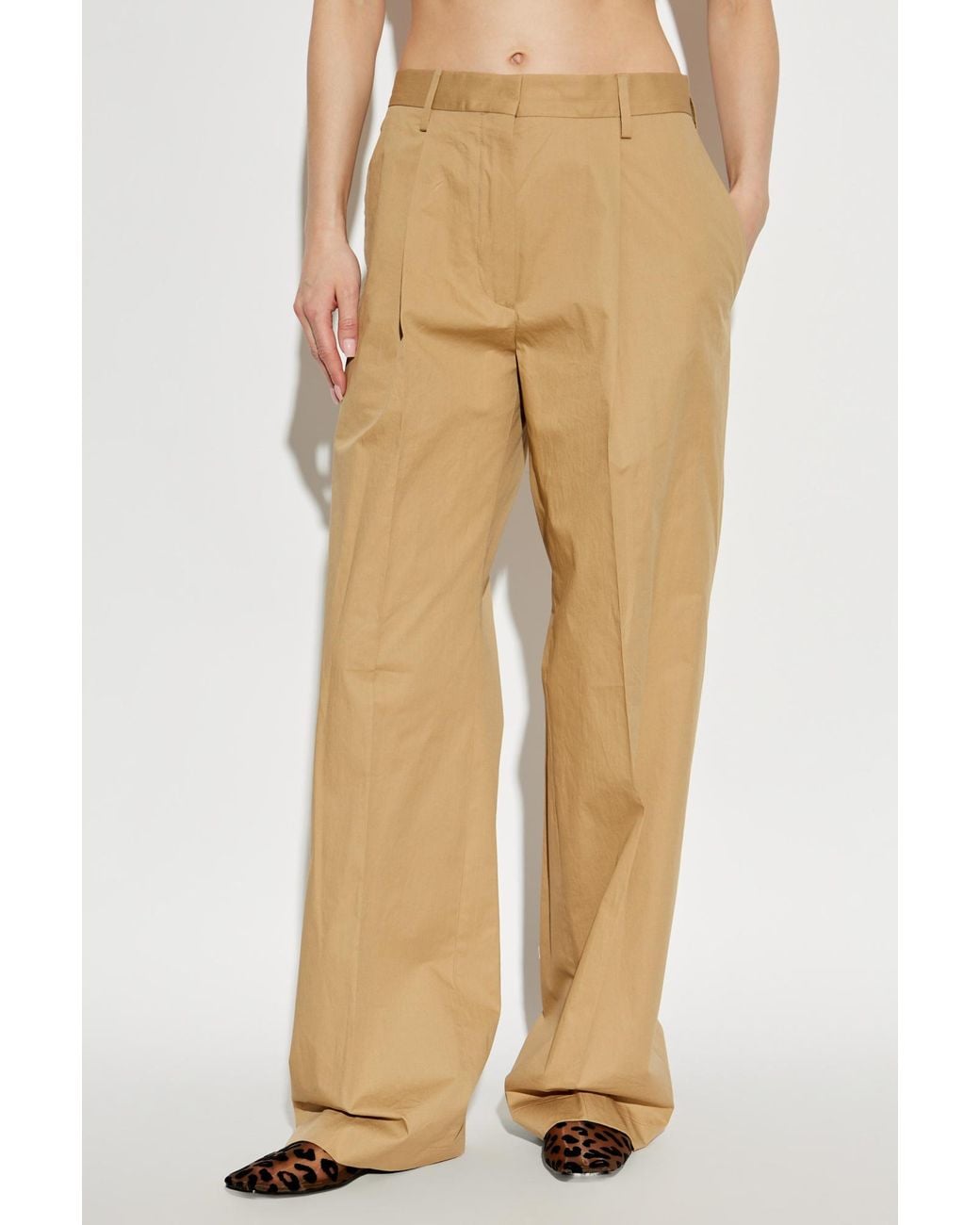 Dries Van Noten Natural Straight-Leg Tailored Trousers