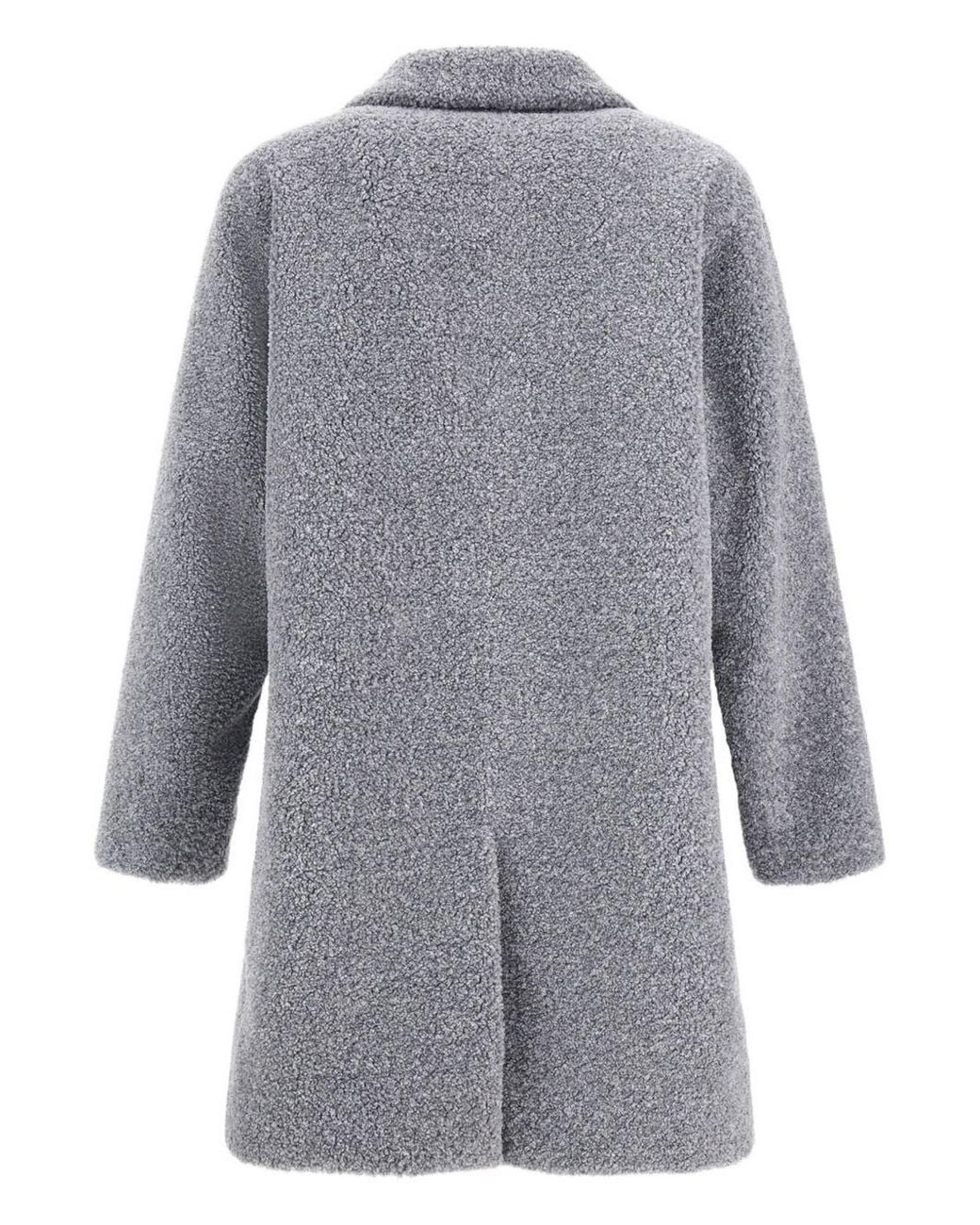 Herno Gray Long-Sleeved Button-Up Coat for men