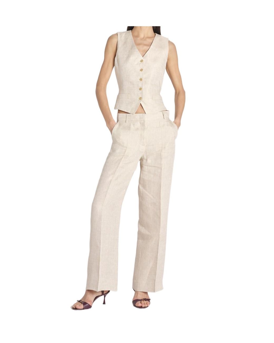 Weekend by Maxmara White V-Neck Waistcoat Jacket