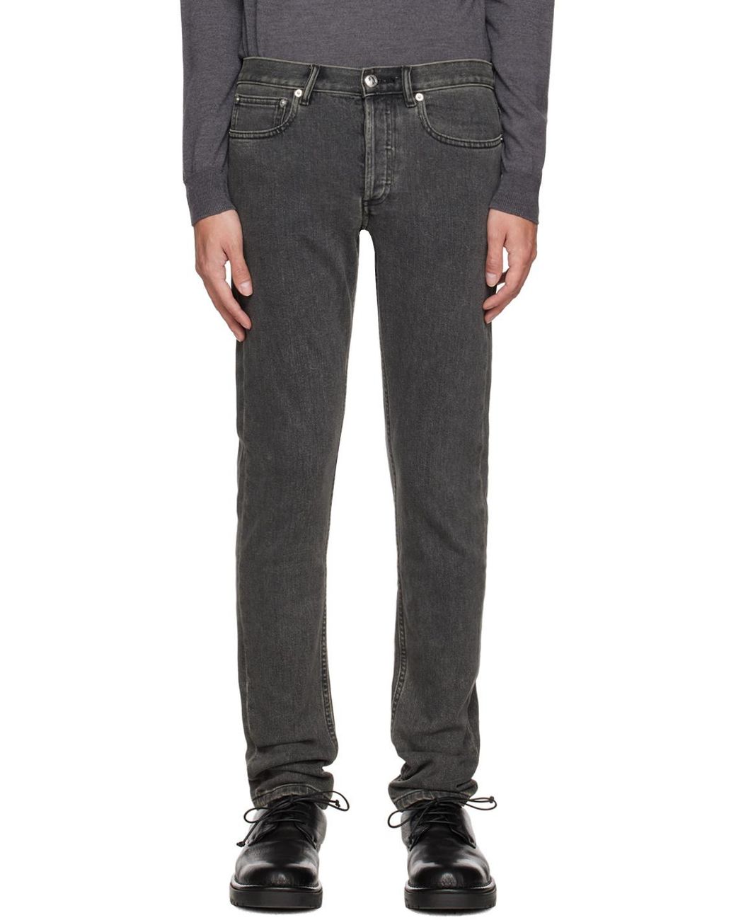 A.P.C. Gray Mid-Rise Slim-Fit Jeans for men