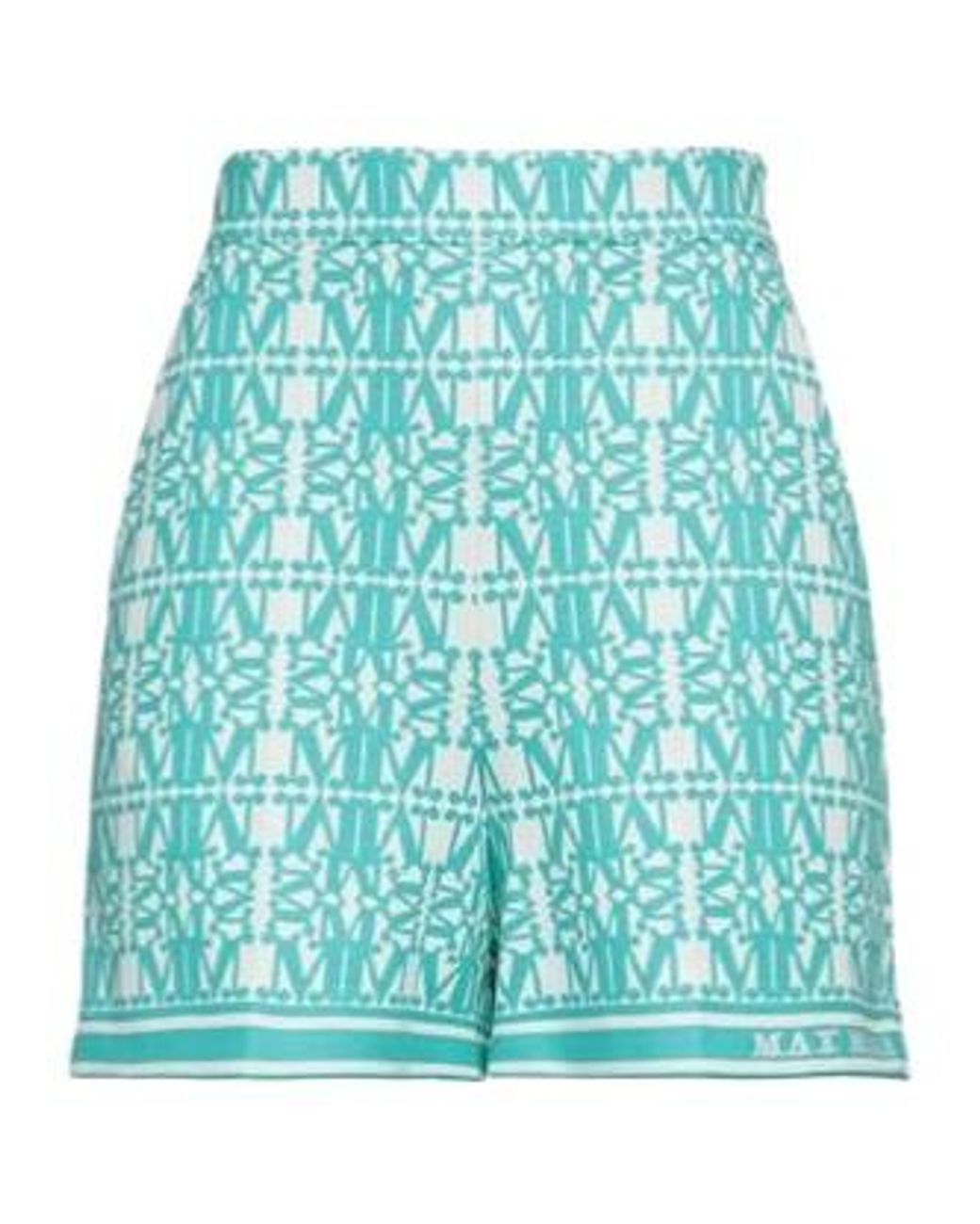 Max Mara Blue Geometric Jacquard Knit Shorts