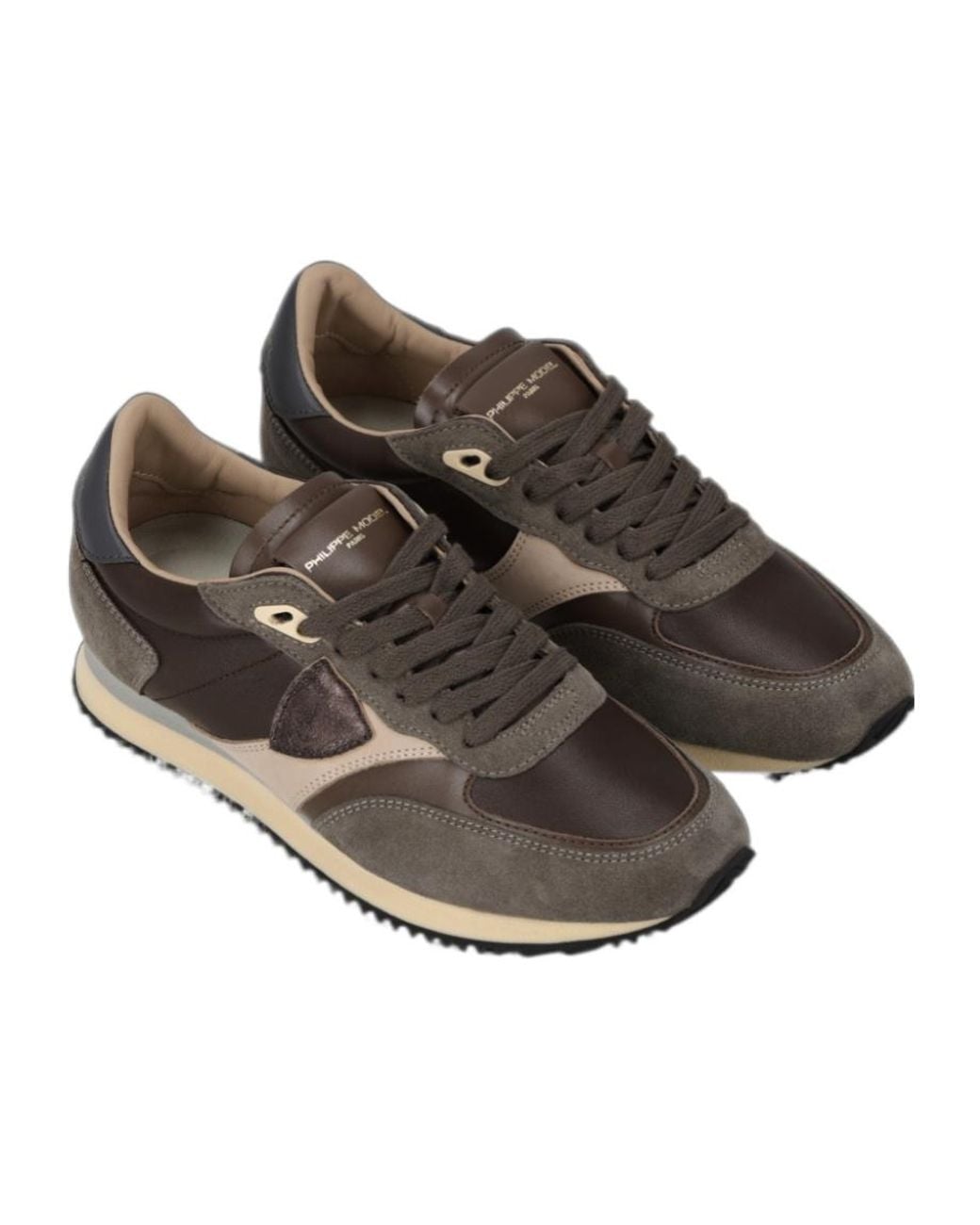 Philippe Model Brown Retro Runner Low-Top Sneakers