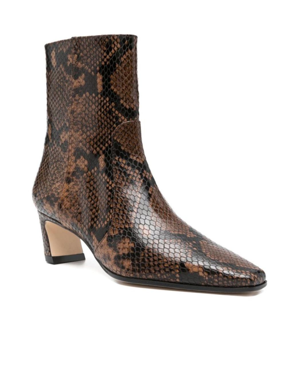 Stuart Weitzman Brown Square Toe High Heeled Ankle Boots