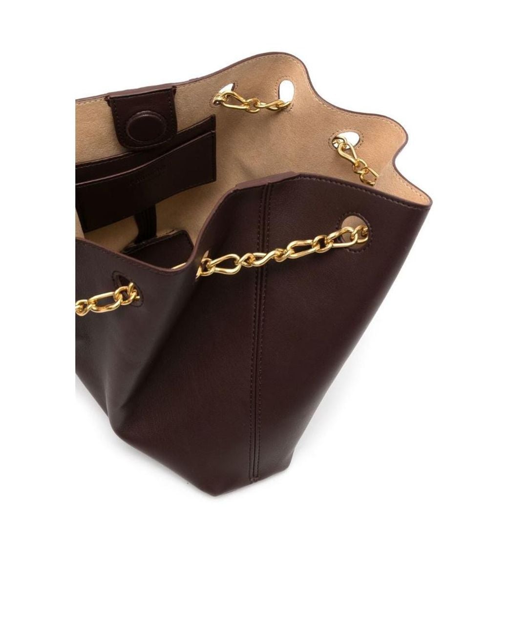 Nanushka Brown Chain Linked Open-Top Tote Bag