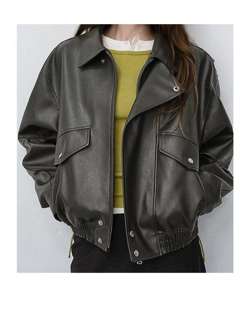 DUNST Blue Faux Leather Bomber Jacket for men