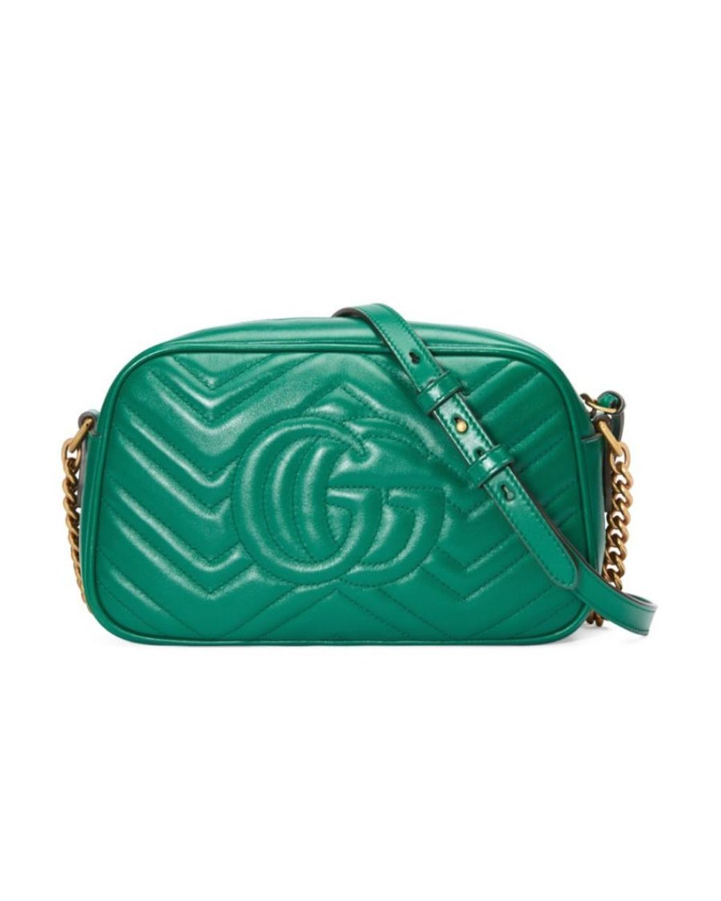 Gucci Green Gg Marmont Small Shoulder Bag