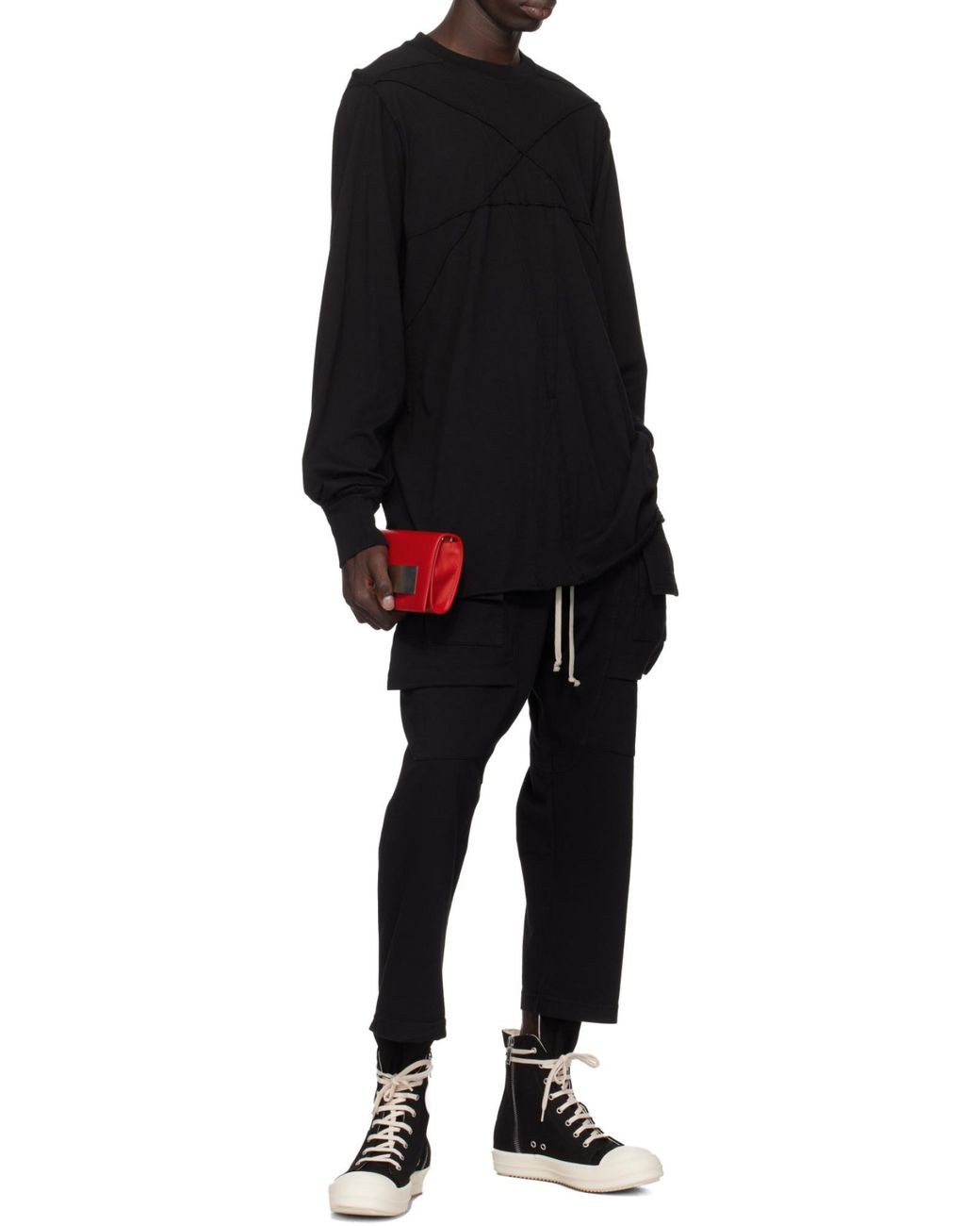Rick Owens Black Drawstring Overalls for men