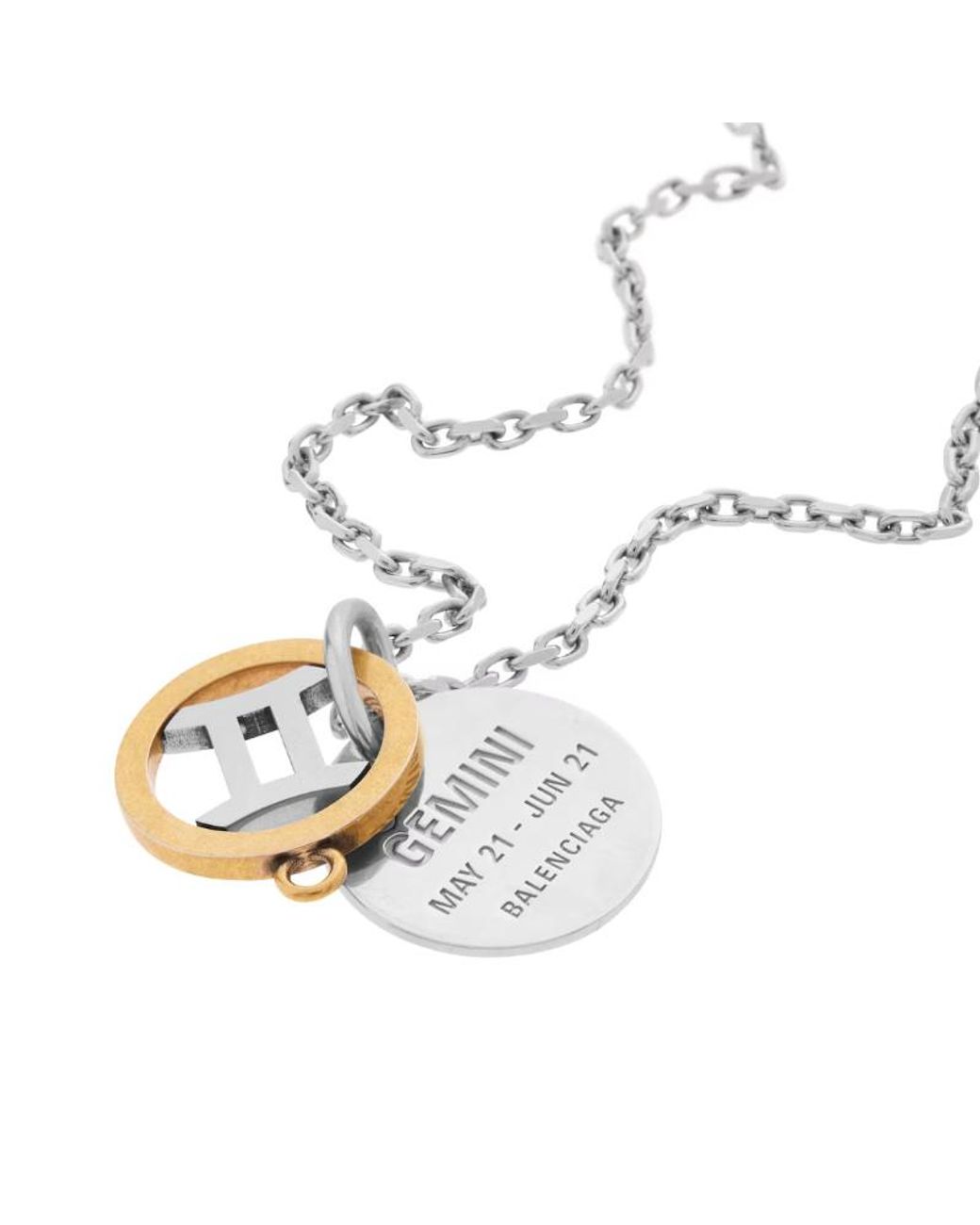 Balenciaga Metallic Horoscope Gemini Necklace