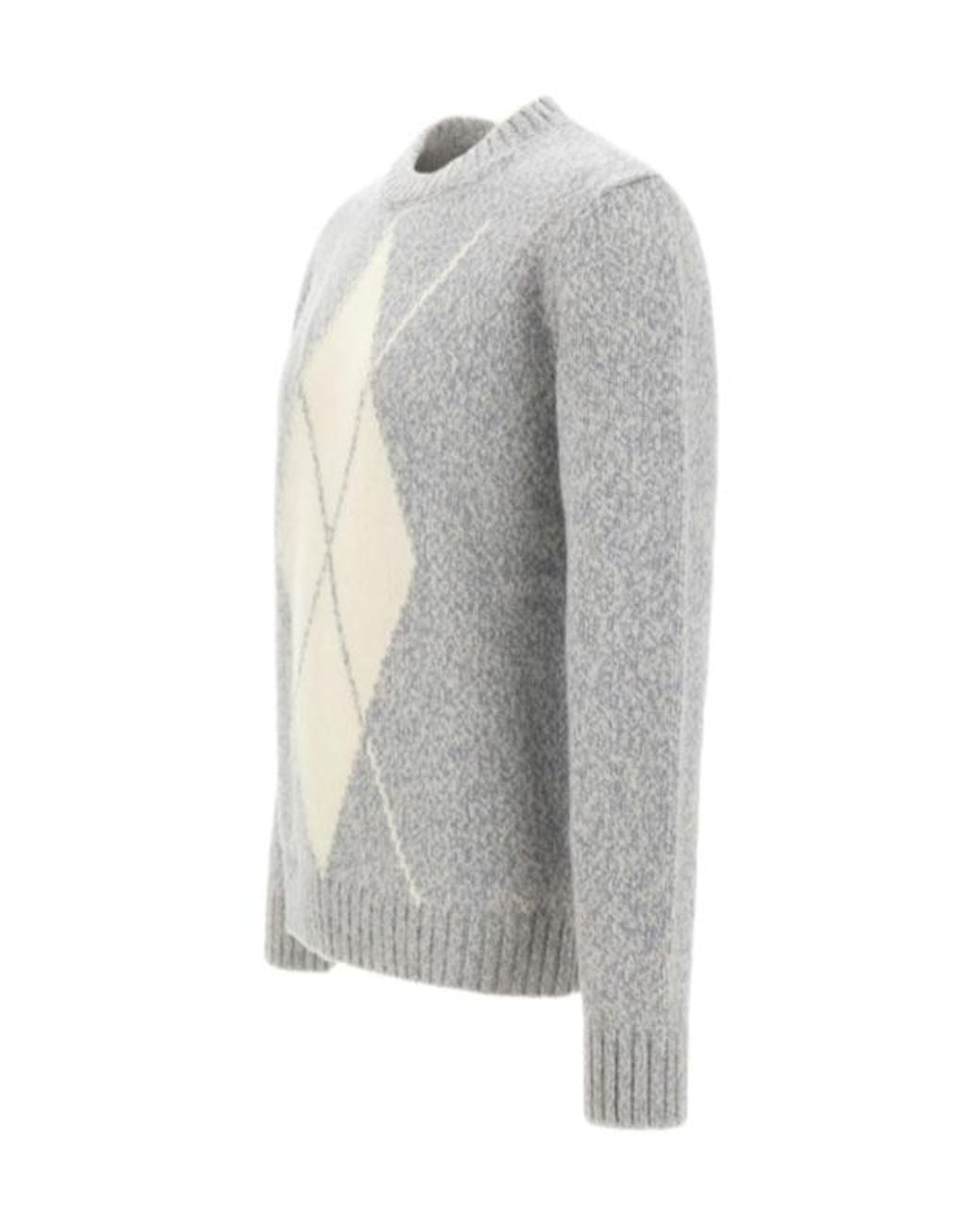 Eleventy Gray Geometric Knitwear for men