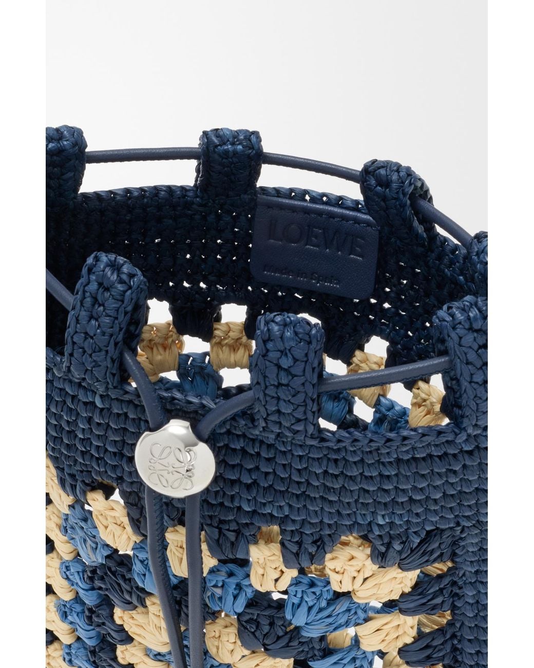 Loewe Blue Crochet-Knit Cross Body Bag