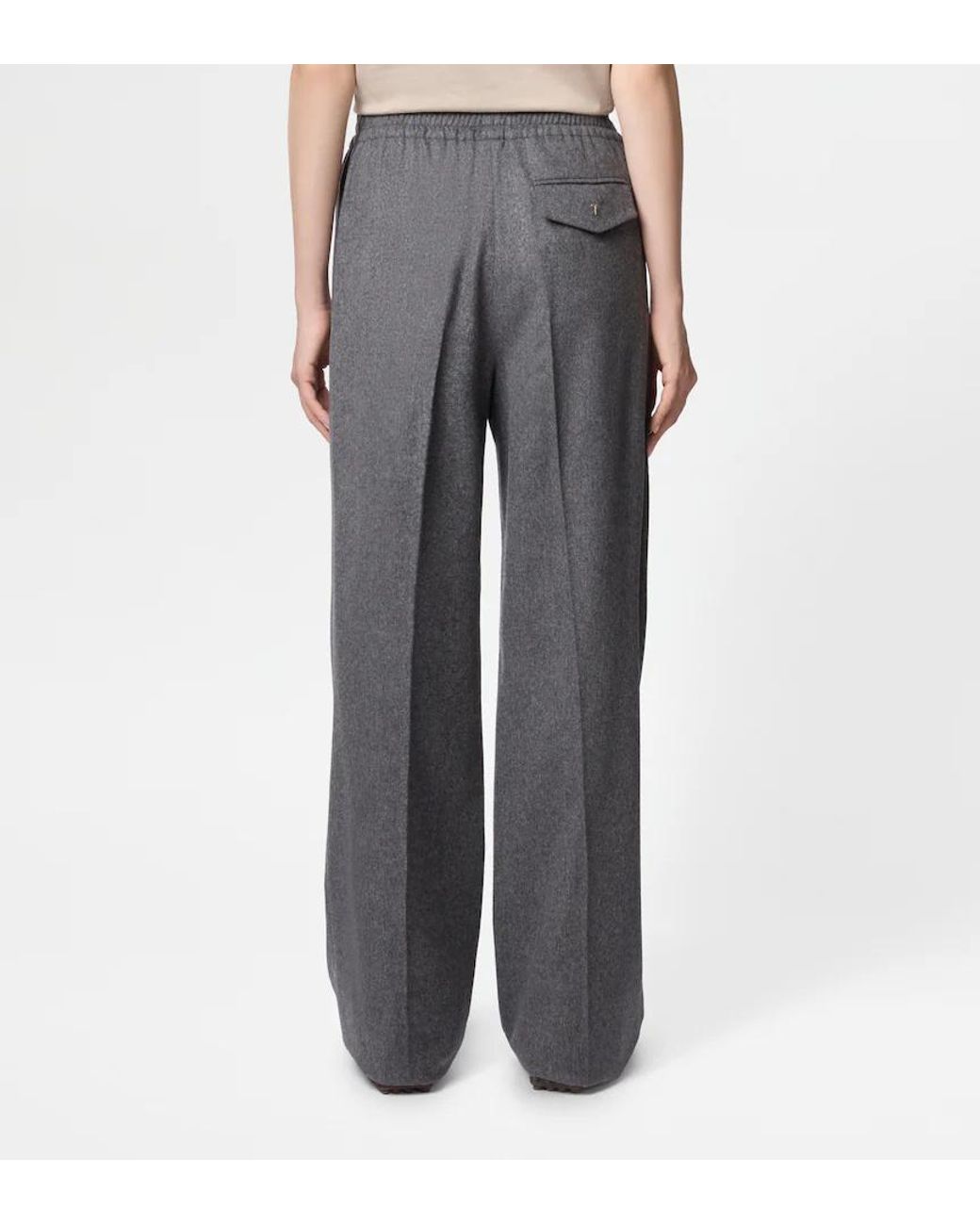 Tod's Gray Elasticated Waist Tailored Pants