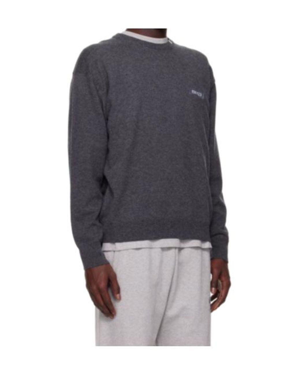 we11done Blue Logo Knit Pullover Sweater for men