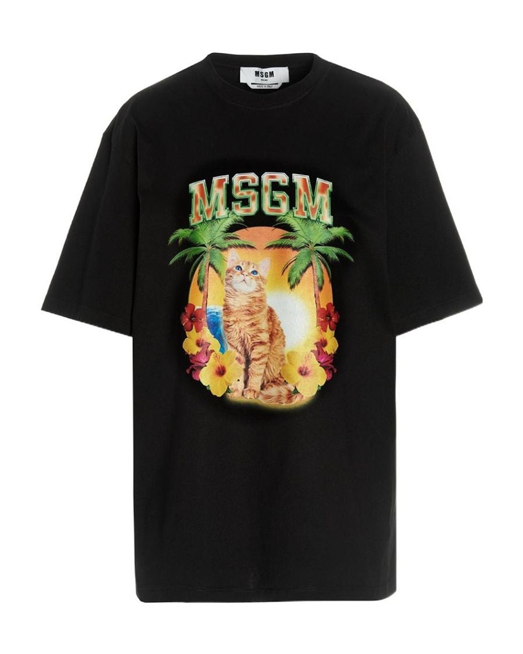 MSGM Black Logo Printed T-Shirt