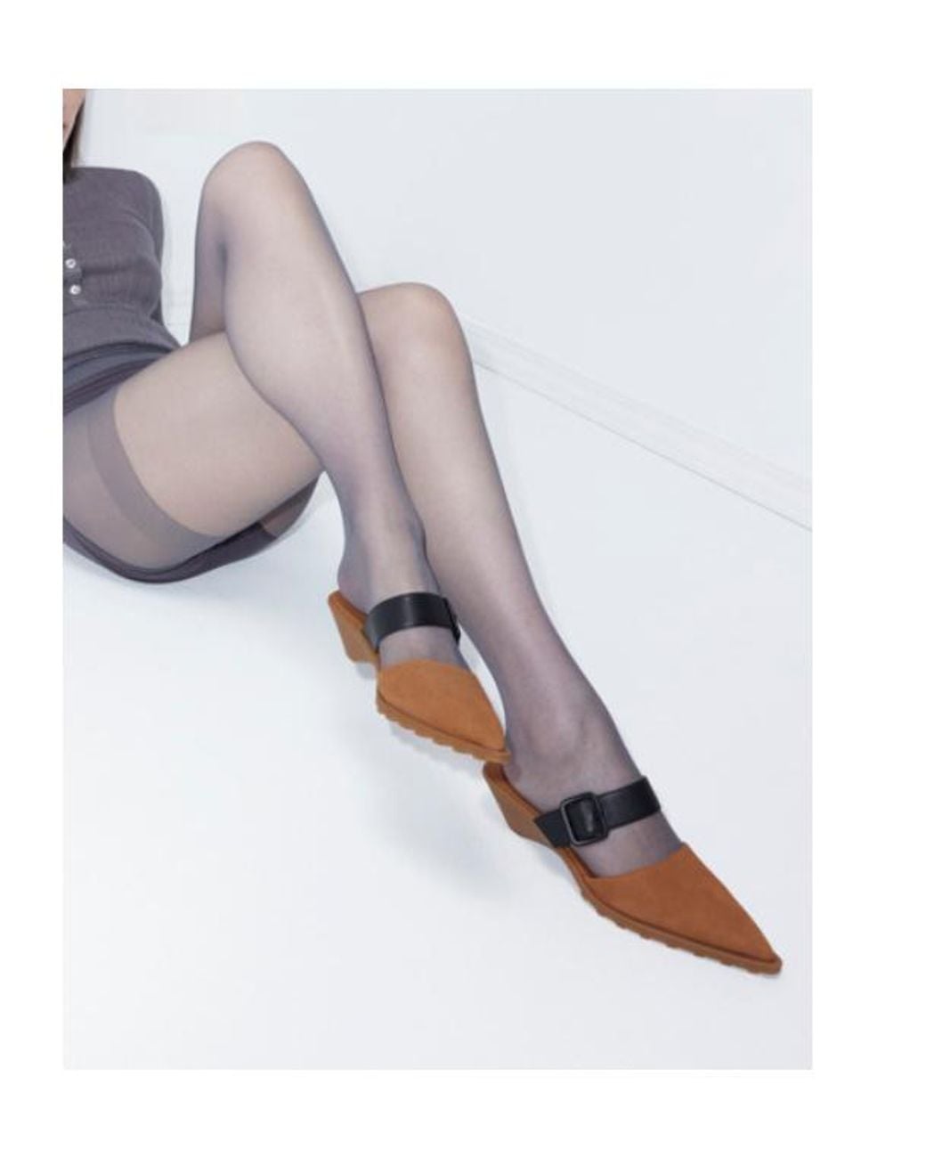 Camper Brown Anita Leather Semi-Open Shoes