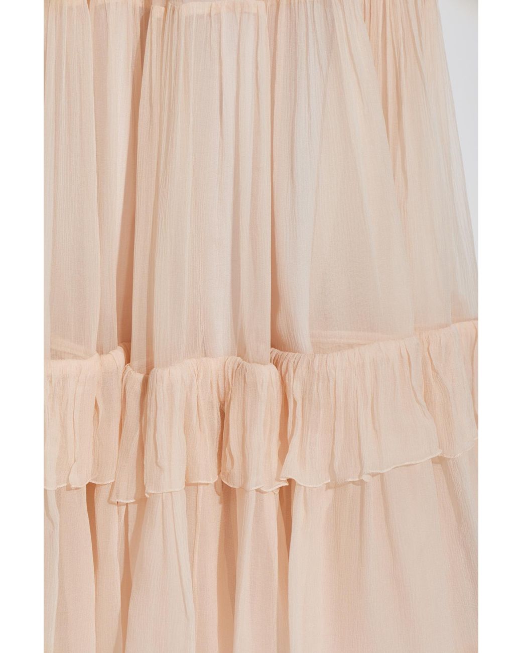 Chloé Natural Chloé Tiered Midi Skirt