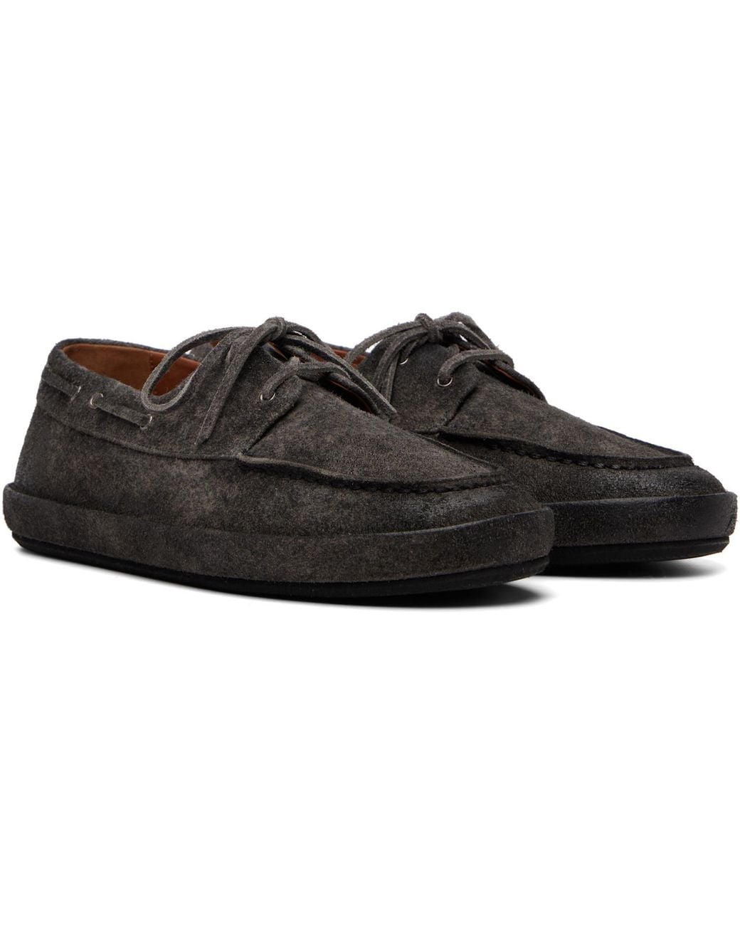 Marsèll Black Scatopelle Suede Boat Shoes for men
