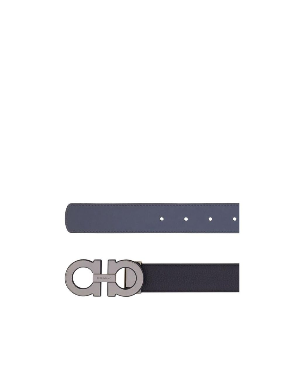 Ferragamo White Gancini Buckle-Logo Belt for men