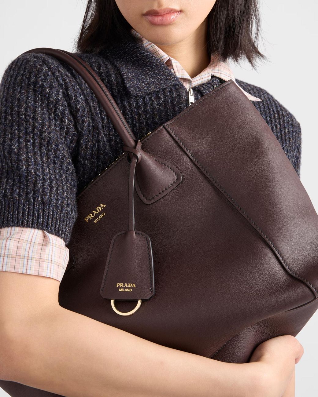 Prada Brown Large Leather Tote Bag